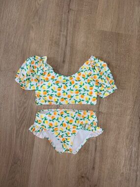 wonder nation White Lemon Print Two-Piece Swim Set
